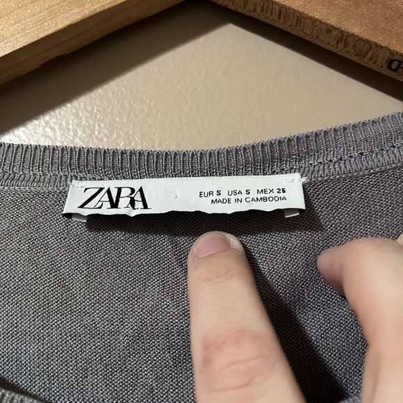Gray Zara Crew Neck Sweater - Picture 2 of 3